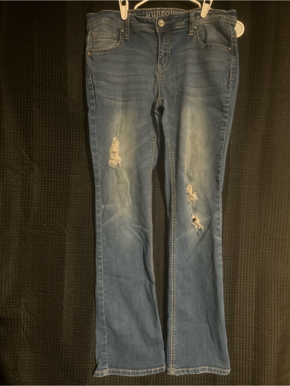 Hydraulic Women’s Blue Distressed Flare Jeans